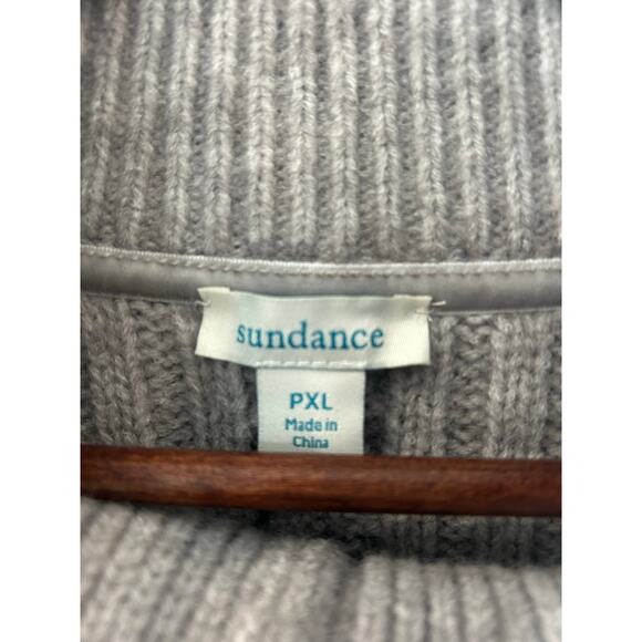 Sundance Gray 1/4 Zip Canle Knit Pullover Sweater Size PXL Cozy - Picture 2 of 9
